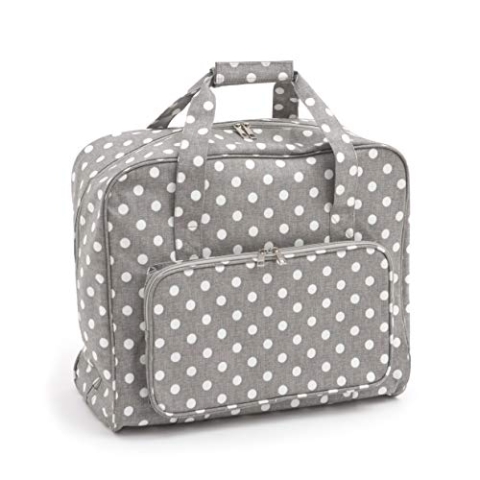 Hobby Gift MR4660 8 Value Collection: Nähmaschine Beutel: Matt PVC: Grau Leinen, Baumwolle, Grey Polka Dot, 20 x 43 x 37 cm