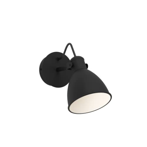 EGLO LED Wandleuchte innen San Peri 1, Wandlampe Industrial mit beweglichem Spot, Wandstrahler aus Metall in Schwarz und Weiß, Flur und Wohnzimmer Lampe, inkl. GU10-Leuchtmittel warmweiß