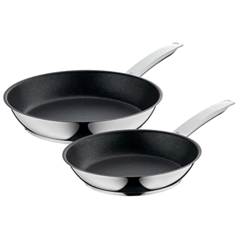 WMF Permadur Advance Pfannenset Induktion 2-teilig, Bratpfanne 28 + 24 cm, Edelstahlpfanne, Cromargan Edelstahl beschichtet, backofenfest