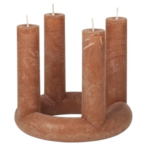 Broste Copenhagen Skulptur-Kerze Lucille in der Farbe Idian Tan, Einfarbiges Paraffin, Maße Ø20cm x 18cm, 45800458