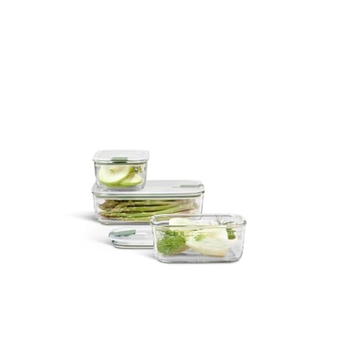 Mepal - Glasbehälter mit deckel Set EasyClip - Meal prep boxen - Geeignet für Mikrowelle, Dampfgarer, Ofen und Gefrierschrank - Luftdicht - Mikrowellengeschirr - 2x 700 plus 1500 ml - Nordic sage