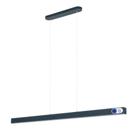 alfalux Lampe LED Hängelampe aus Metall Wohnzimmer Hängeleuchte Pendelleuchte Esstischlampe Küchenlampe Hängeleuchten & Pendelleuchten Höhenverstellbar Neutralweißes Licht 96 cm WI96LED-4K-ANTHRAZIT