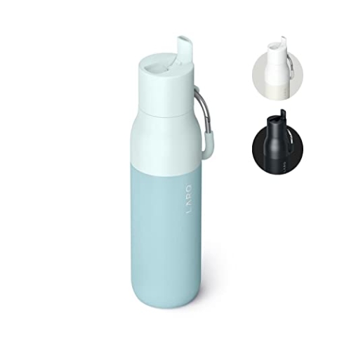 LARQ Bottle Flip Top 500ml - Isolierte Edelstahl-Trinkflasche mit Strohhalm | Wiederverwendbare Trinkflasche für Sport, Fitnessstudio und Reisen | Getränke kühl halten, Seaside Mint