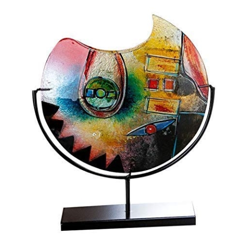 GILDE GLAS art Glas Vase - Geschenke für Frauen - Deko Wohnzimmer - Höhe 37 cm