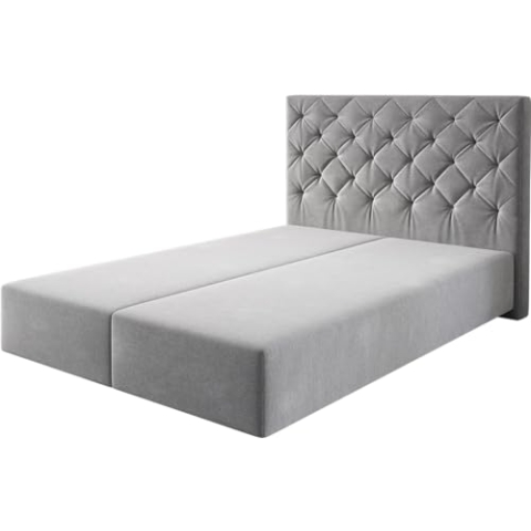DELIFE Boxspringgestell Dream-Great Mikrofaser Grau 140x200 cm