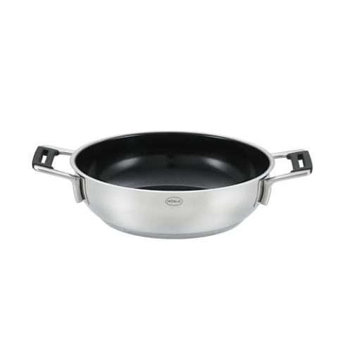 RÖSLE SILENCE PRO ProCeraPlus Servierpfanne Ø 24 cm, Antihaft & Robust - Hitzebeständig bis 260 °C, Keramikversiegelung, Edelstahl 18/10, 35 x 25,5 x 13,5 cm