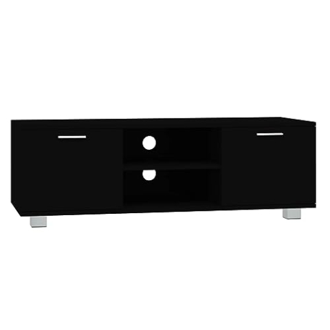 vidaXL TV Schrank TV Möbel Lowboard Fernsehschrank TV Tisch Beistellschrank HiFi-Schrank mit 4 Fächern Schwarz 120x40,5x35cm Holzwerkstoff