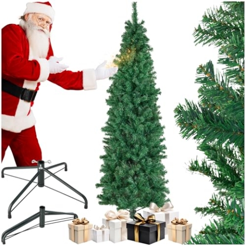 tectake® Künstlicher Weihnachtsbaum, naturgetreu, Weihnachtsbaum mit biegsamen Zweigen, voluminöses Nadelkleid, pflegeleicht, stabil, einfacher Aufbau, Tannenbaum künstlich als Weihnachtsdeko - 200 cm