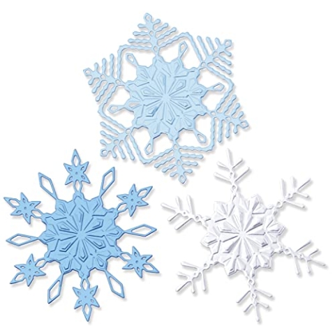 Sizzix Embossing Folder by Chapter Sizzx Switchlits Prägeschablone Winter Snowflakes von Kath Breen | 665968 | Kapitel 3 2022, Papier, Multicolour, One Size