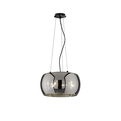 Fischer & Honsel Pendelleuchte, Glas, sandschwarz, 40 cm, 60857