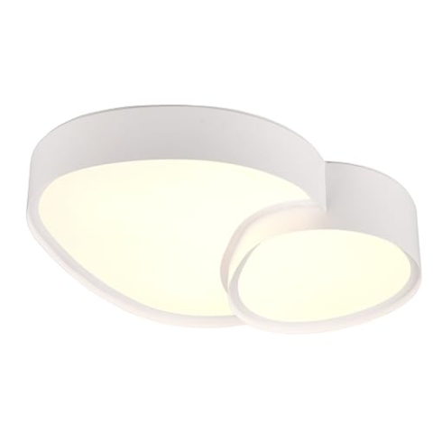 Trio Leuchten Deckenleuchte Rise 647510231, Metall Weiß matt, Schirm Kunststoff Weiß, inkl. 21 Watt LED, Fernbedienung, Dimmbar, Lichtfarbe einstellbar