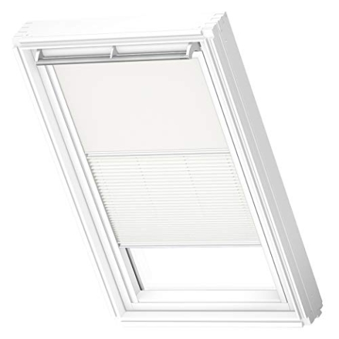 VELUX Original Dachfenster Duo Verdunkelungsrollo für U08, Weiß, mit weißer Führungsschiene