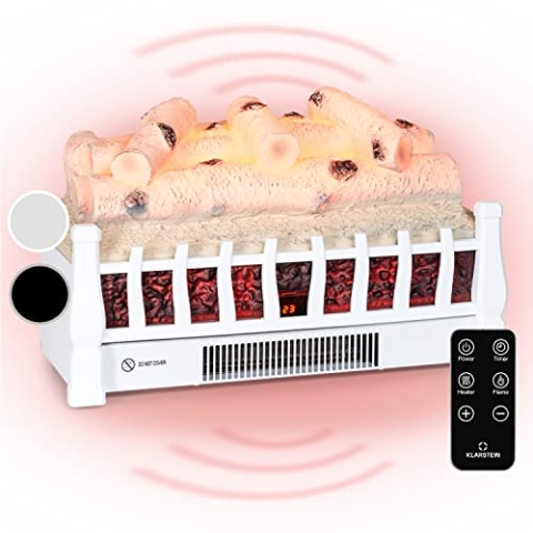 Klarstein Elektrokamin, Elektro Heizungen für Wohnzimmer & Innenräume, Elektrischer Kamin mit LED Flammen, Kamin mit App-Control, Heizlüfter mit Timer, Einstellbarer Thermostat, Heizung 1800 W