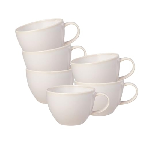 Villeroy & Boch like. by Crafted Cotton Kaffeetasse 6er Set, 250 ml, Tasse mit Reaktivglasur, Premium Porzellan, Beige, 19-5183-1300