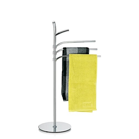 Kela Free Standing Towel Rack for Bathroom Saltus Collection, Metall, Edelstahloptik, 30 x 30 x 98.5 cm
