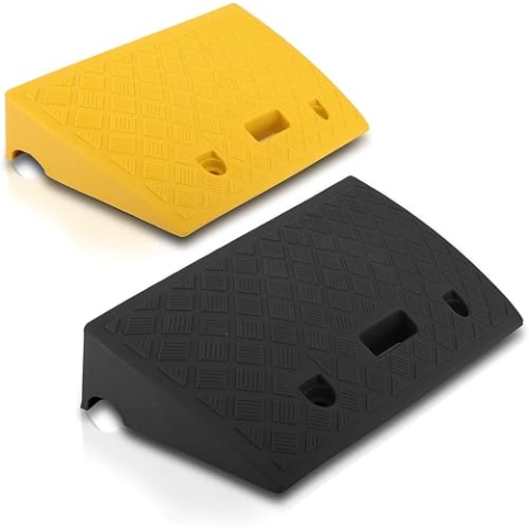 Pyle Auffahrrampe PKW – Car Ramp Curb– Bordsteinrampe 10cm hoch, Auffahrrampen geeignet als Auffahrrampe für Anhänger, Auto Rampe für PKW & LKW, Auffahrrampe Motorrad, Rampe Fahrrad, Rampen bis 3t