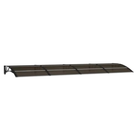 vidaXL Türvordach, Vordach für Haustür 350x100cm, Haustür Überdachung Haustürvordach, Pultvordach Haustürdach Pultbogenvordach, Schwarz Polycarbonat