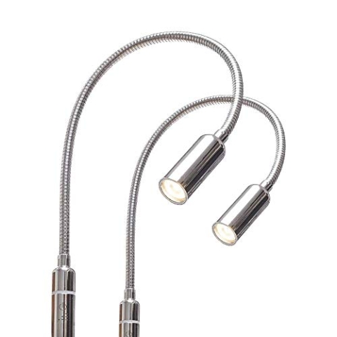 3W LED Bettleuchte dimmbar Leseleuchte Nachttischlampe Bettlampe Leselampe, Auswahl:2er Set chrom