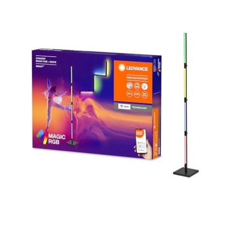 Ledvance SMART+ WIFI CONVERT Wand- & Stehleuchte, schwarz, 24W, 2320lm, regulierbares Weiß- & Farblicht, dimmbar, lange Lebensdauer, dynamischer Magic RGB-Lichteffekt, App-steuerbar, 2700K - 6500K