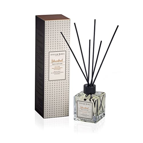 Atelier REBUL Istanbul (120ml) - Luxus Duftstäbchen - Raumduft, Aroma Diffusor, Duftöl - Holziger & Würziger Duft - Perfektes Raumklima
