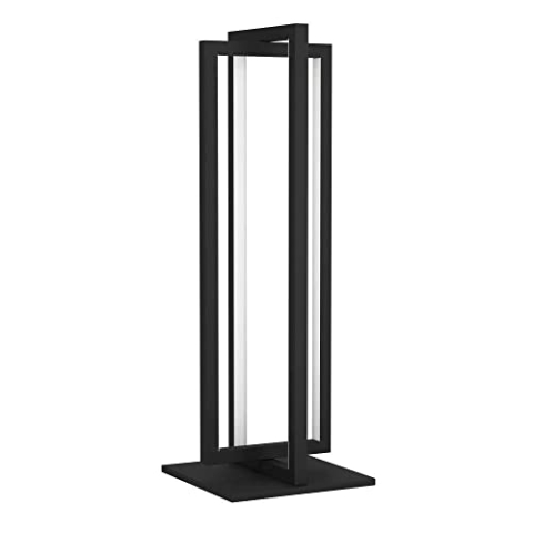 EGLO LED Tischlampe Siberia, minimalistische Nachttischlampe, Tischleuchte dimmbar per Fernbedienung, Lampe Schlafzimmer aus Metall in Schwarz und Kunststoff in Weiß, warmweiß-kaltweiß