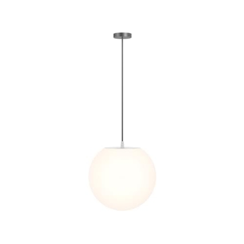 MAYTONI DECORATIVE LIGHTING Mininalista Pendelleuchte für den Außenbereich, Kugel, 1-flammig, aus Kunststoff, weiß, schwarzes Kabel, höhenverstellbar, für 1 x E27 30 W, nicht inkl IP54