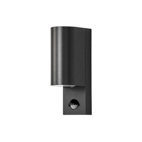 Lindby Wandleuchte außen Palina mit Bewegungsmelder (spritzwassergeschützt (Modern) in Schwarz aus Aluminium (2 flammig, GU10) - Wandlampe für Außenwand/Hauswand Haus Terrasse und Balkon