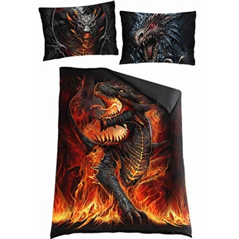 Spiral Draconis Unisex Bettwäsche Multicolor 100% Baumwolle 135 x 200 cm/80 x 80 cm Drachen, Gothic