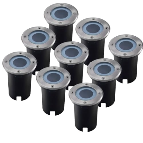 Ledvion - 9X LED Einbauleuchten Rund, IP67, GU10, 1m Kabel, Außenbeleuchtung, Terrassenbeleuchtung