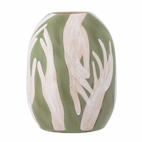 Adalena Vase, Grün, Steingut