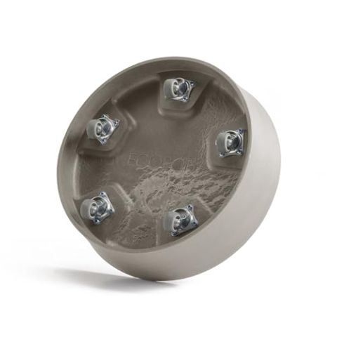 Ecopots Untersetzer rollbar für Blumentopf Amsterdam Braun Grau Durchmesser innen 47 cm/außen 51 cm rund groß - Unterteller mit Rollen für Pflanzentopf Pflanzenroller Topfuntersetzer Indoor Outdoor