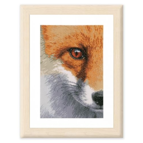 Lanarte Kreuzstich Stickpackungen Gezählter Kreuzstichbilder Set FUCHS Wanddekoration Handarbeit Set für Erwachsene 18 x 27 cm DIY Deko Bastelset Handwerker Kreative Geschenkset