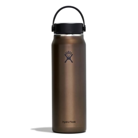 Hydro Flask - Leichte Trinkflasche 946 ml (32 oz) Trail Series - Vakuumisolierte, Wiederverwendbare Trinkflasche aus Edelstahl mit Auslaufsicherem Flex Deckel - Wide-Öffnung - Obsidian