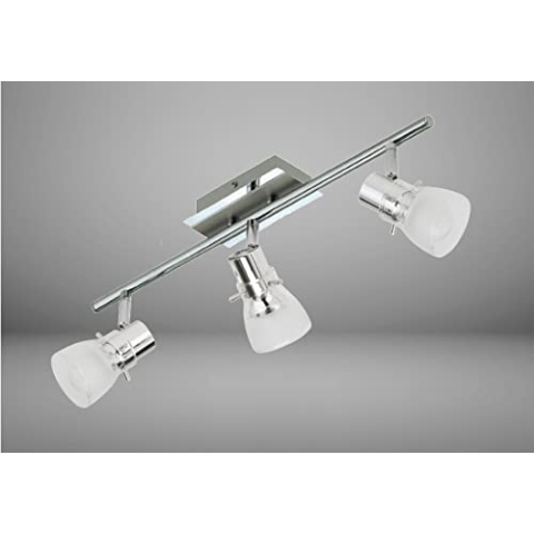 Trango 3-flammig 1007-38 LED Deckenleuchte - Chrom-Optik *FREYA* inkl. 3x E14 LED Leuchtmittel 3.000K warmweiße Lichtfarbe Badleuchte, Flurleuchte, Küchenleuchte, Schwenkbare Deckenlampe, Kronleuchter
