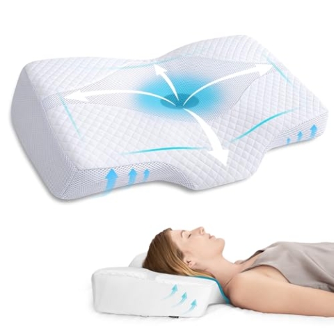 HOMCA Orthopädisches Kissen Nackenkissen Ergonomisches Kissen, Memory Foam Kopfkissen, Orthopädisches Nackenstützkisse Ergonomisches für HWS