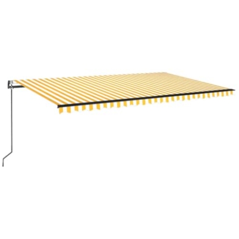 vidaXL Gelenkarmmarkise Automatisch Markise Balkonmarkise Sonnenmarkise Sonnenschutz Sichtschutz Terrasse Garten Balkon 500x350cm Gelb Weiß