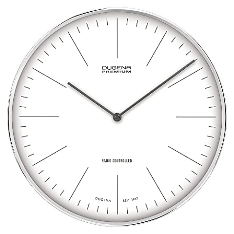 Dugena Wanduhr Dessau, Funkuhrwerk, Metallgehäuse, ø 32 cm, inklusive Batterie (Indexe)