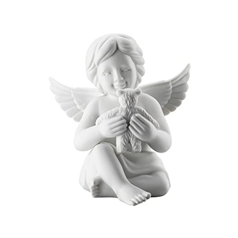 Rosenthal 69056-000102-90527 Engel Gross Weiss matt mit Teddybär 13,5 cm (1 Stück)