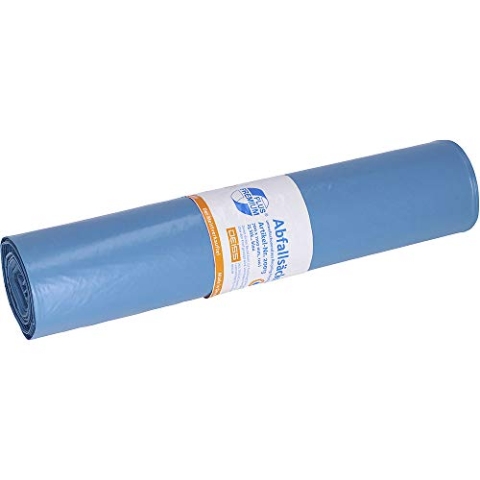 Deiss | Abfallsäcke PREMIUM PLUS | Volumen 120 l | BxH 700 x 1100 mm | Materialstärke 34 µm | blau | VE 250 Stk