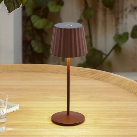 Lindby Dimmbare LED Akku Tischlampe kabellos mit Touchsensor, aufladbare tragbare Tischleuchte für innen außen Outdoor IP54 Lampe Garten