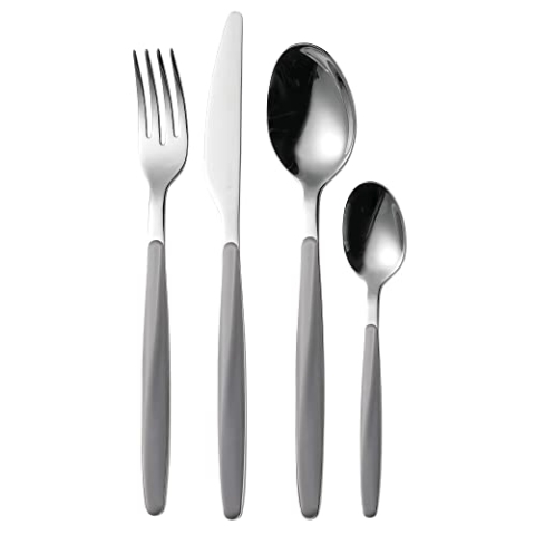 Guzzini - My Fusion, 24-teiliges Besteckset - Grau, 16,8 x 7,5 x h25,5 cm - 110700178