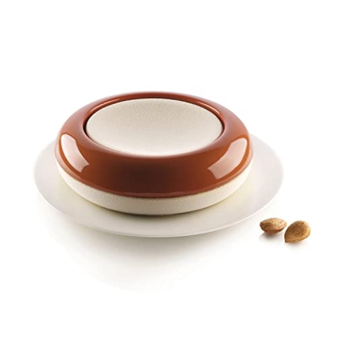 Silikomart | Silikon-Kuchenform-Set IO & TE, Set bestehend aus 1 Silikon-Topform, 1 Silikon-Bodenform, 3D-Design, Ø 210, h 30 mm - h 60 mm, Made in Italy