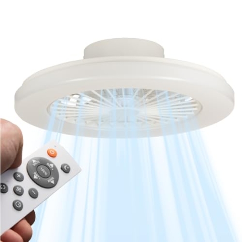 LED's light Deckenventilator mit Licht 55W dimmbar CCT 48cm weiss