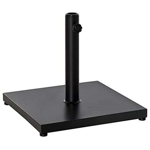 Outsunny Sonnenschirmständer, Schirmhalter, Regenschirm Base, für Ø35 mm, Ø38 mm, Ø48 mm, Metall, Schwarz, 45 x 45 x 39 cm