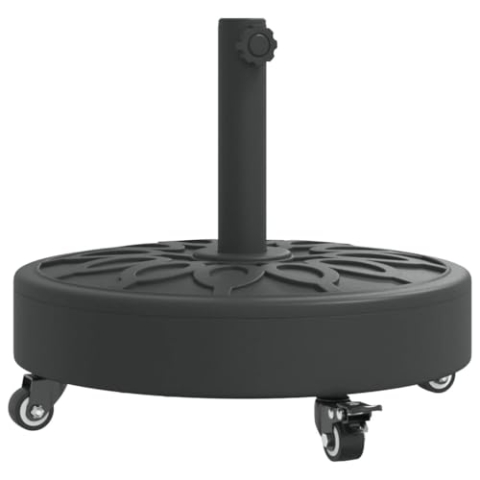 vidaXL Sonnenschirmständer mit Rollen, Schirmständer mit Standfuß Spannknopf, Schirmhalter für Ø38/48 mm Mast, Sonnenschirmfuß Ständer, 27 kg Rund