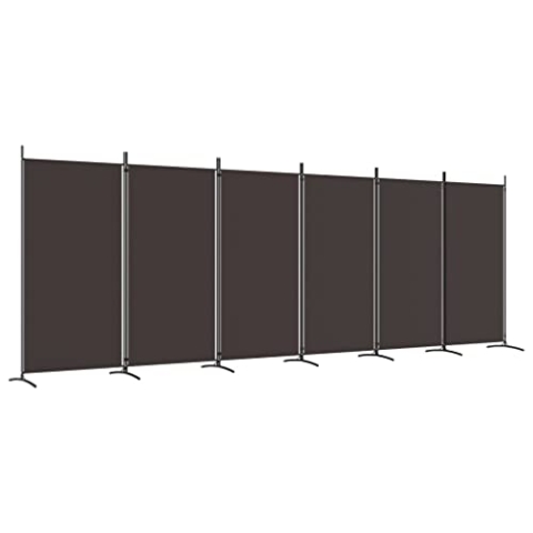 vidaXL Paravent 6-TLG. Raumtrenner Raumteiler Trennwand Umkleide Sichtschutz Spanische Wand Wohnzimmer Schlafzimmer Braun 520x180cm Stoff