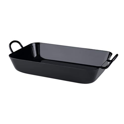 Riess, 0453-022, Oma's Bratpfanne 37/22, CLASSIC - SCHWARZEMAILLE, 37 x 22 cm, Höhe 10 cm, Emaille, schwarz, Induktion