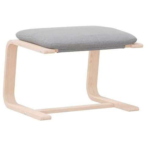 vidaXL Fußhocker Sitzhocker Polsterhocker Fußschemel Hocker Schemel Sitzbank Fußbank Fußstütze Fußablage Wohnzimmer Hellgrau 51x41x40cm Stoff