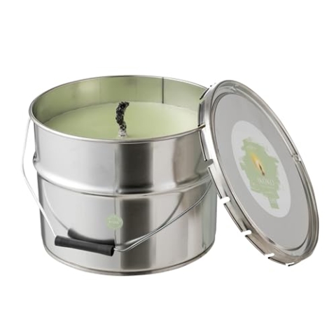 J-Line Kerze FÜR DRAUßEN FARBEIMER IKOKO Metall/WACHS MINZGRÜN Large 135S