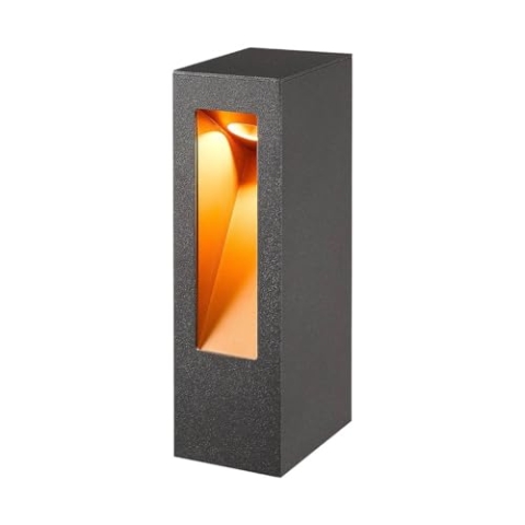 Lucande LED Wegeleuchte Sockelleuchte anthrazit 25 cm, Sockellampe IP54 Gartenlampe Aussenleuchte Garten Außenstehleuchte Außenlampe Wegelampe